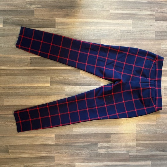 NWOT Navy/Red Plaid Micheal Kors Women’s Slacks - Picture 2 of 7